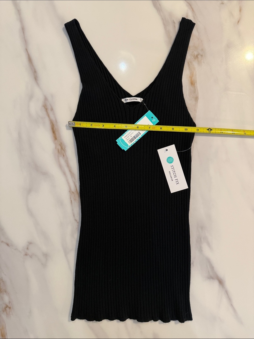 NEW PINK CLOVER Amalfi Sweater Tank Top Shirt Medium Black NWT Stitch Fix - Picture 10 of 12